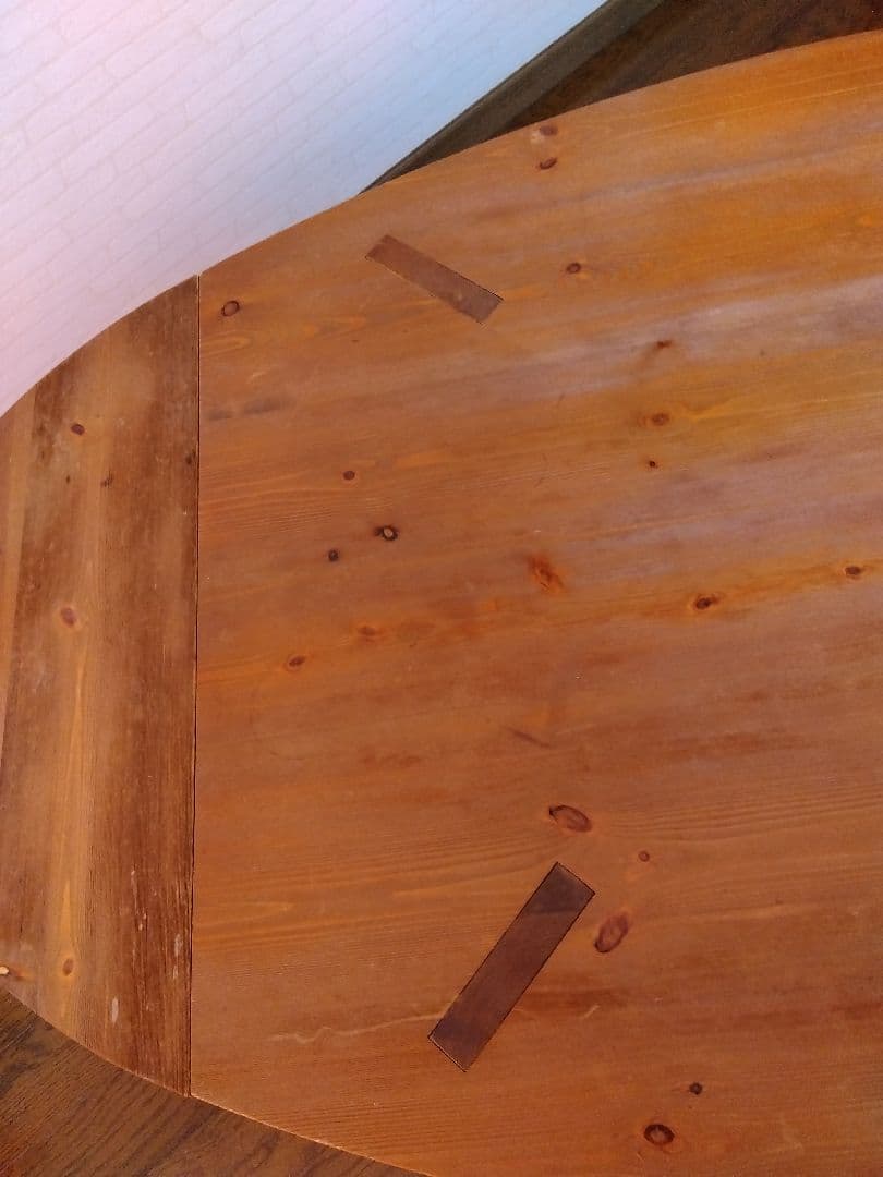 楕円形ナチュラルウッドローテーブル