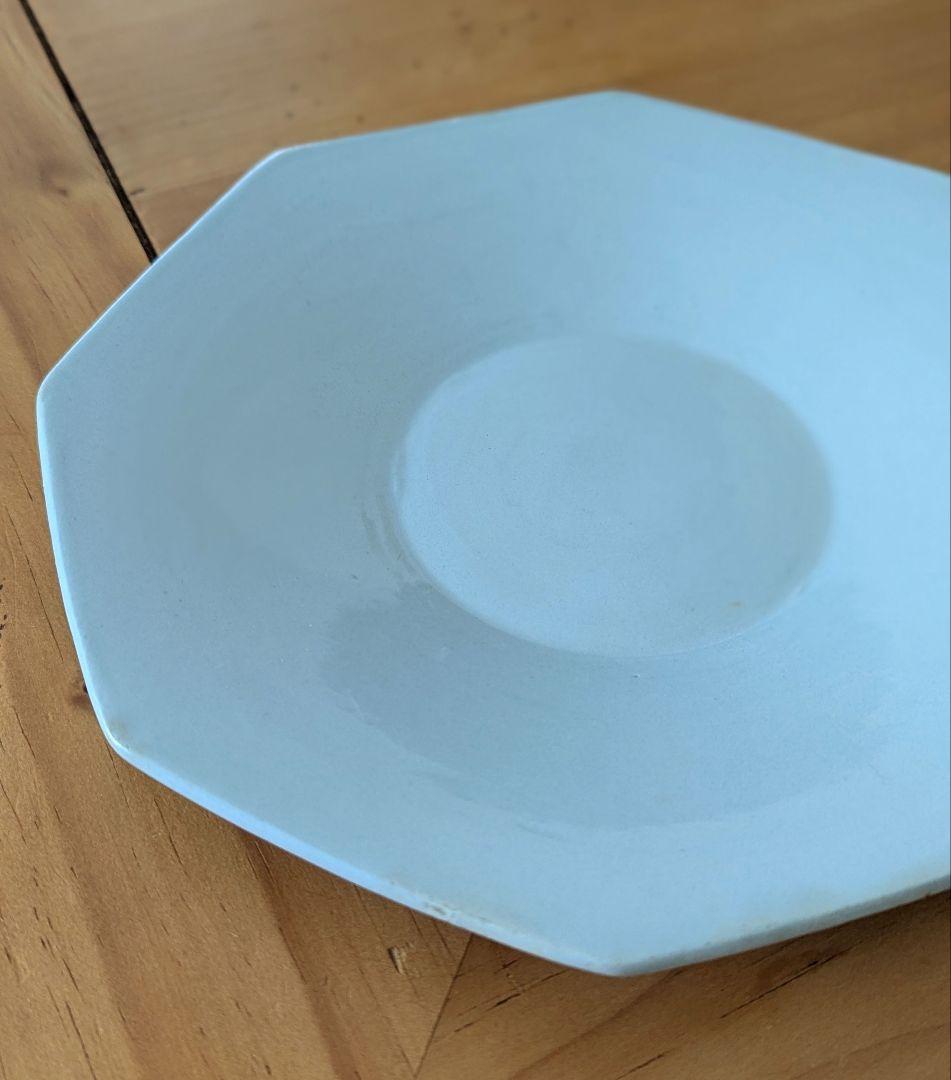 希少】フランスアンティーク ロンウィ窯LONGWYオクトゴナルプレート