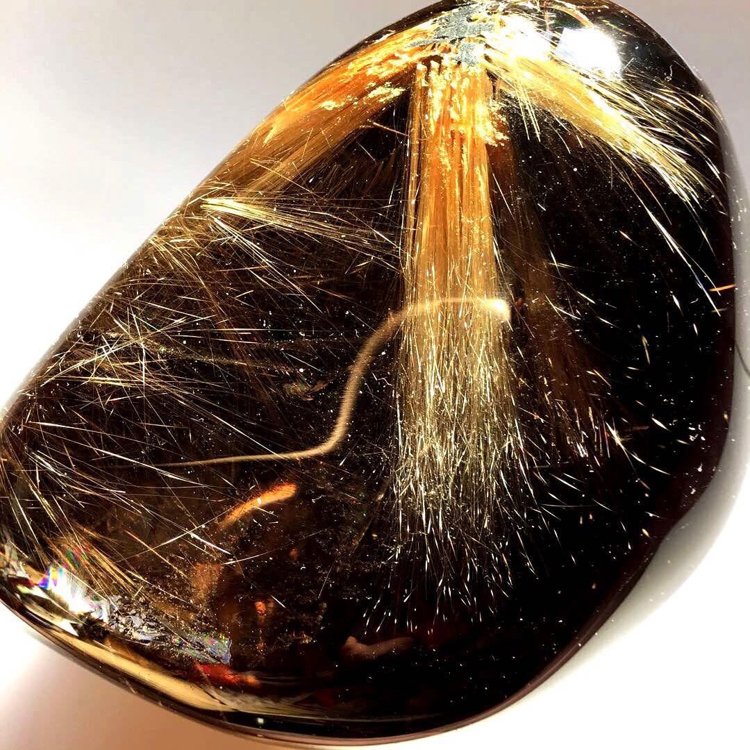 ゴールドルチルクォーツ　置物　スーモーキクォーツ　パワーストーン　1点限定