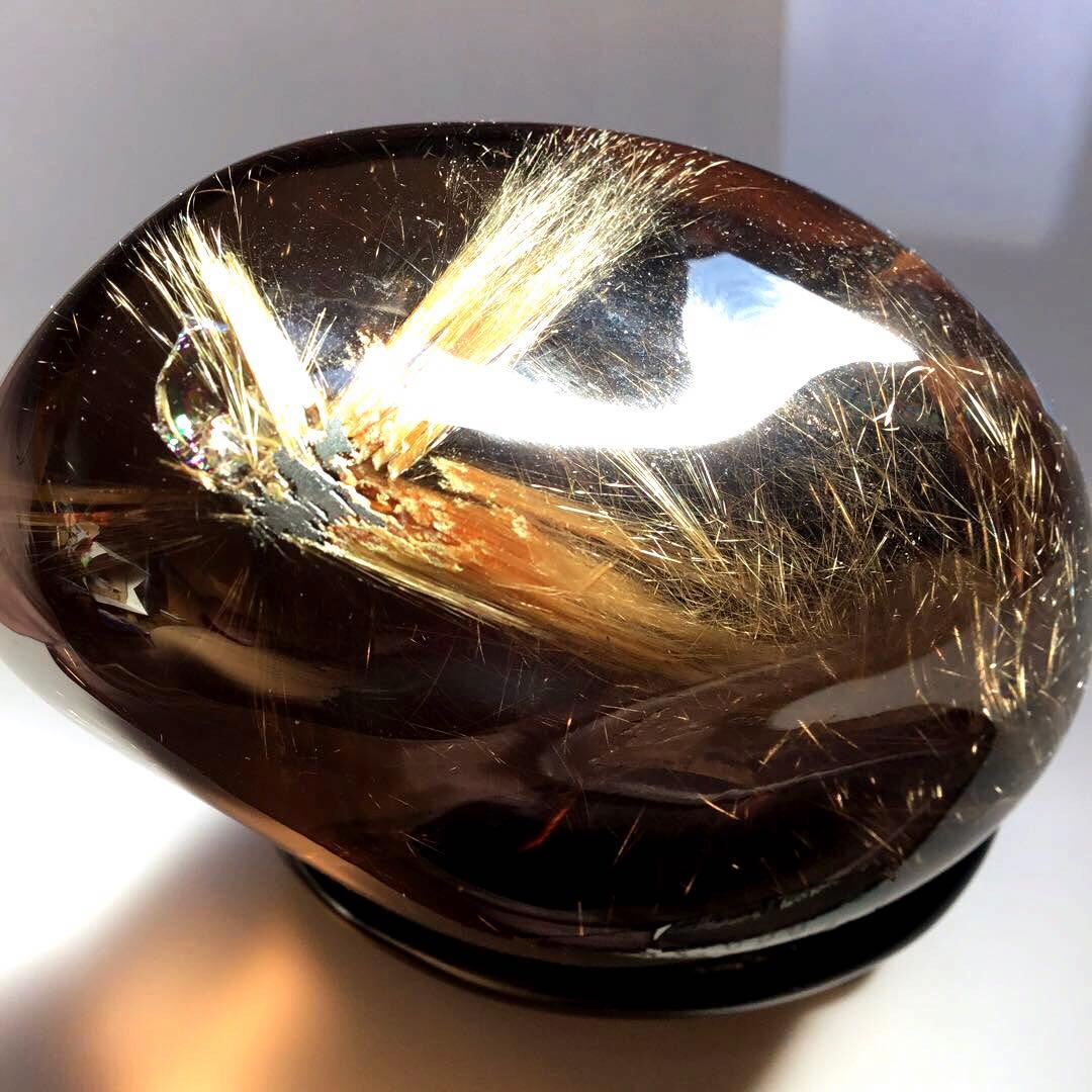 ゴールドルチルクォーツ　置物　スーモーキクォーツ　パワーストーン　1点限定