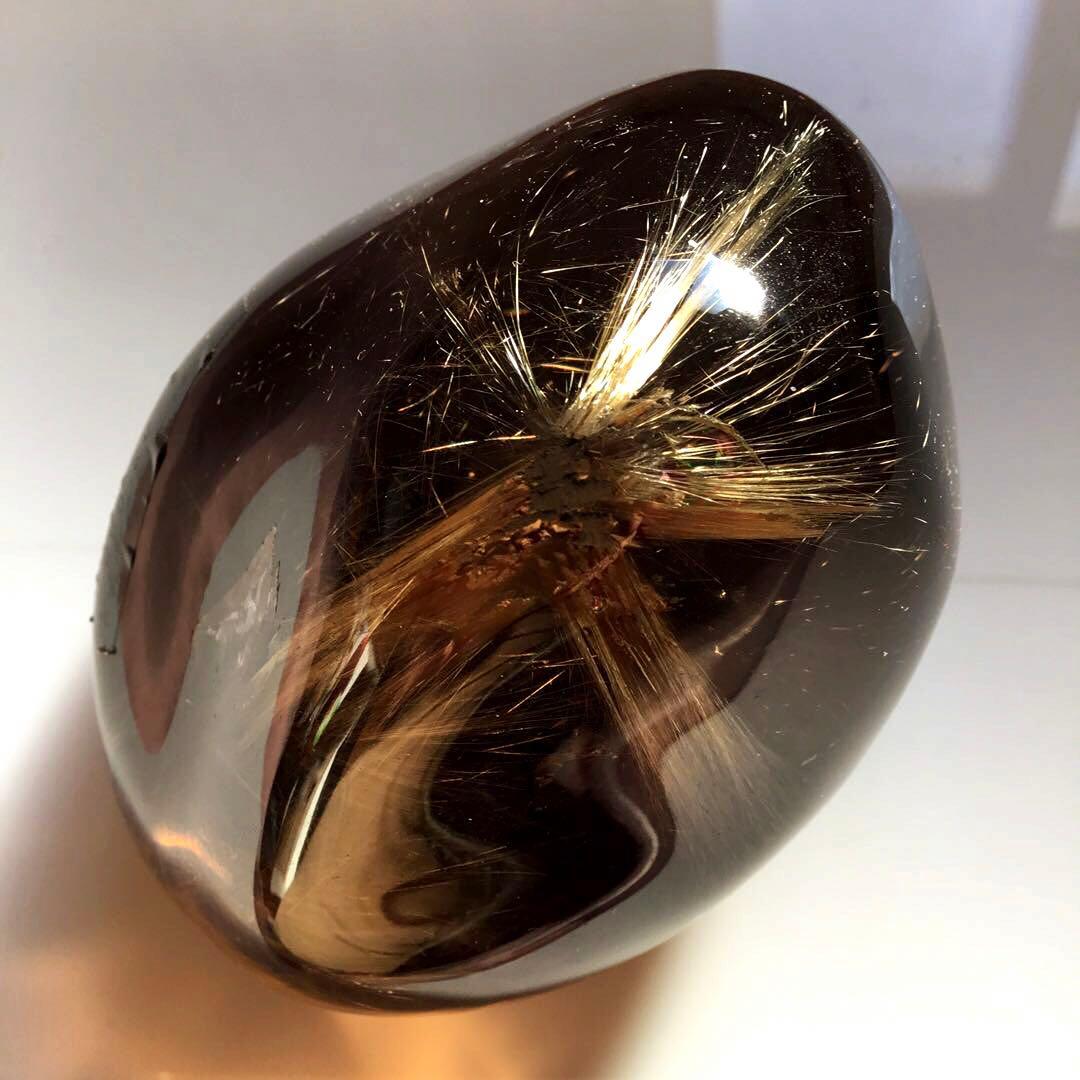 ゴールドルチルクォーツ　置物　スーモーキクォーツ　パワーストーン　1点限定