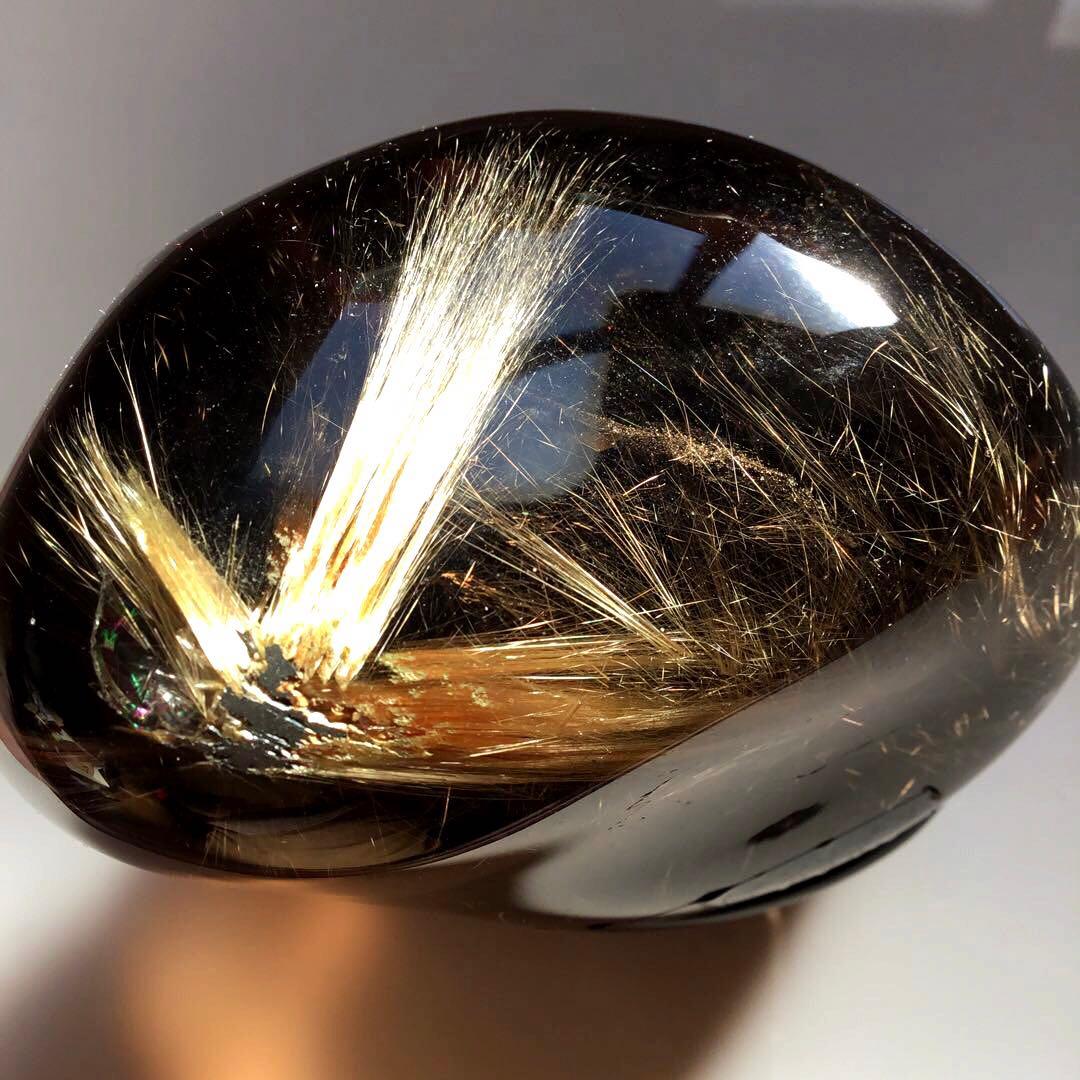 ゴールドルチルクォーツ　置物　スーモーキクォーツ　パワーストーン　1点限定