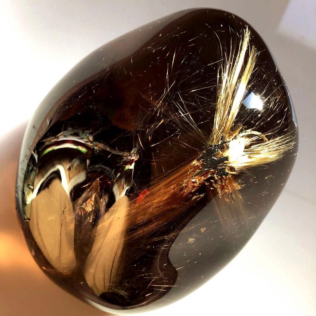 ゴールドルチルクォーツ　置物　スーモーキクォーツ　パワーストーン　1点限定