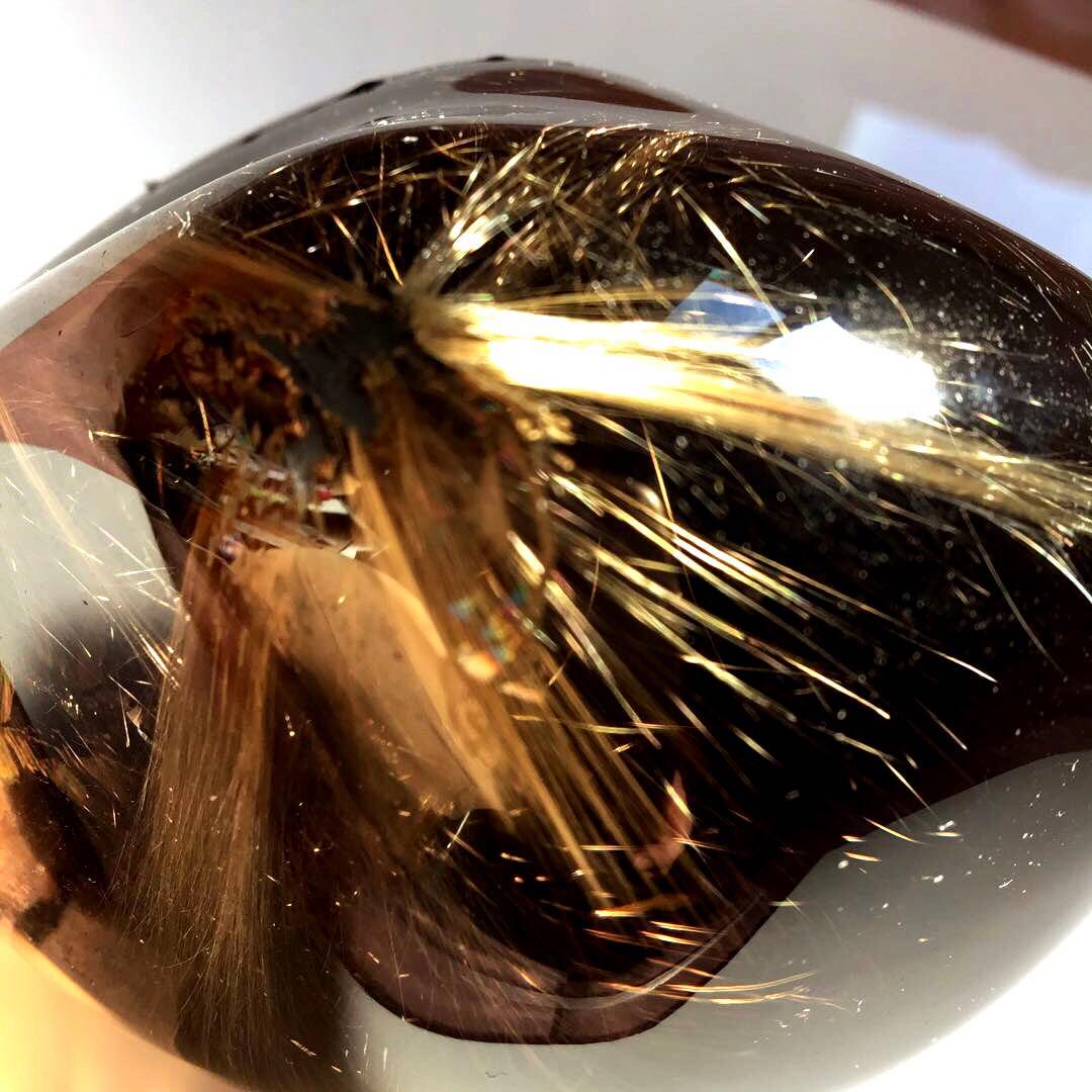 ゴールドルチルクォーツ　置物　スーモーキクォーツ　パワーストーン　1点限定