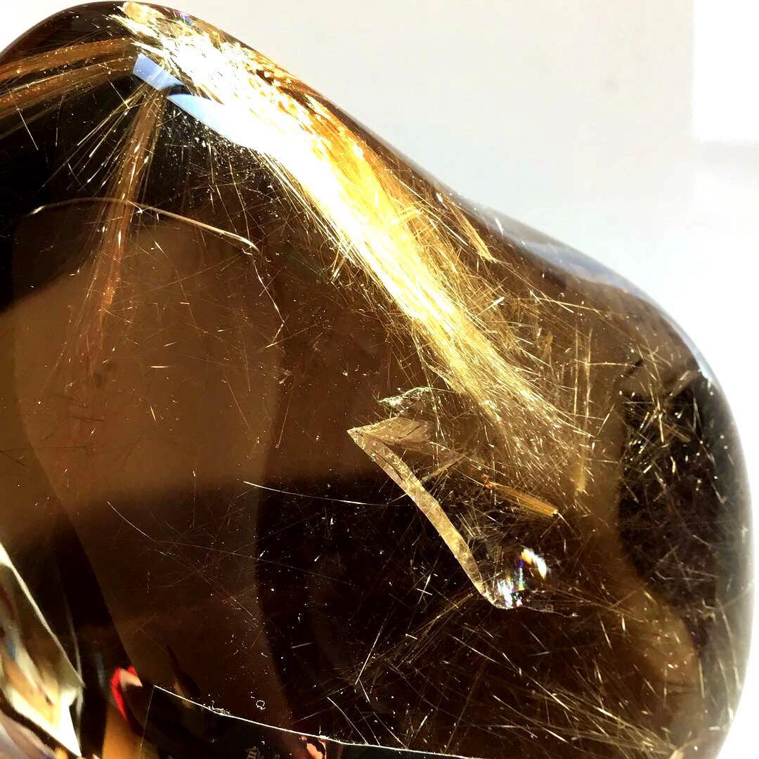 ゴールドルチルクォーツ　置物　スーモーキクォーツ　パワーストーン　1点限定