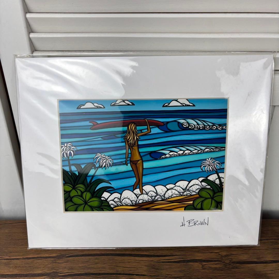 こ*つ様 【未開封】Heather Brown サーフィンアート　絵画　絵　ハワ