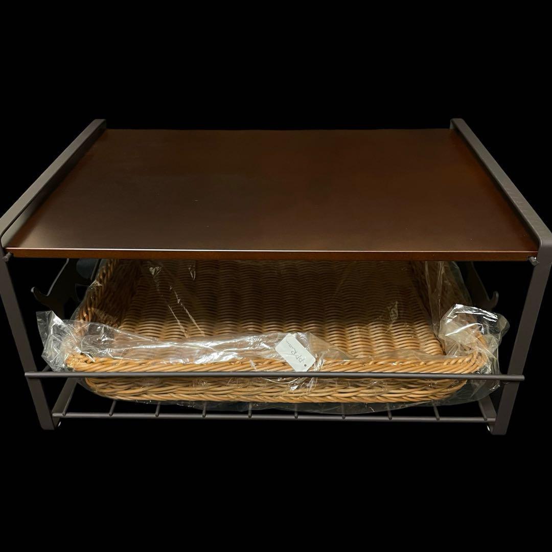 トースターラック ネコ ブラウン 洗えるバスケット付