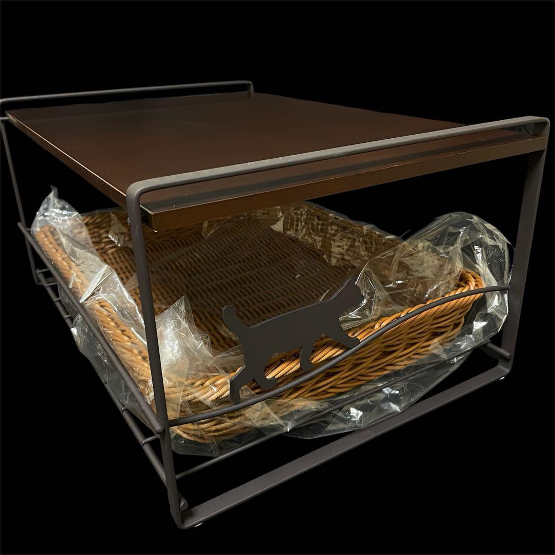 トースターラック ネコ ブラウン 洗えるバスケット付