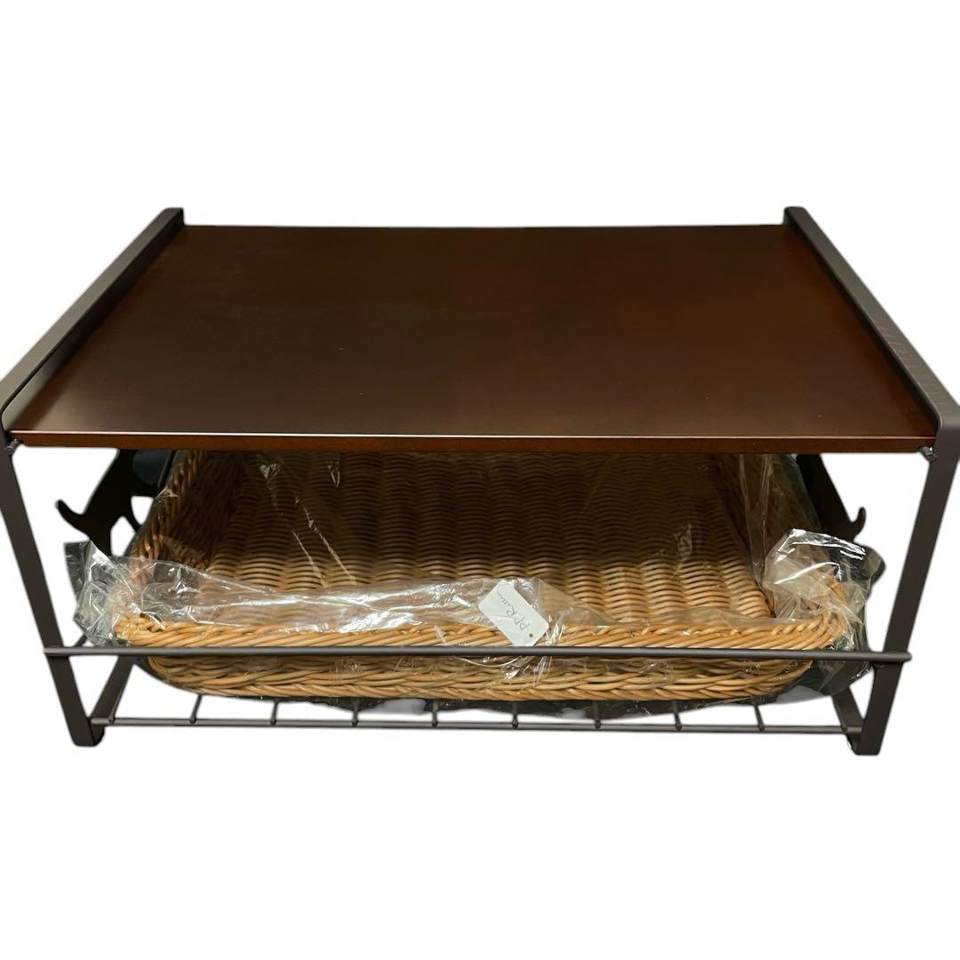 トースターラック ネコ ブラウン 洗えるバスケット付