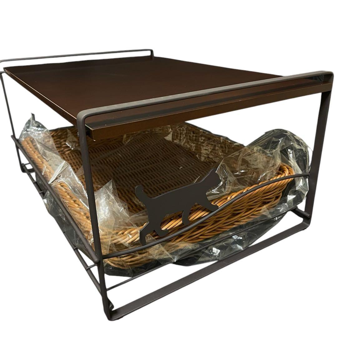 トースターラック ネコ ブラウン 洗えるバスケット付