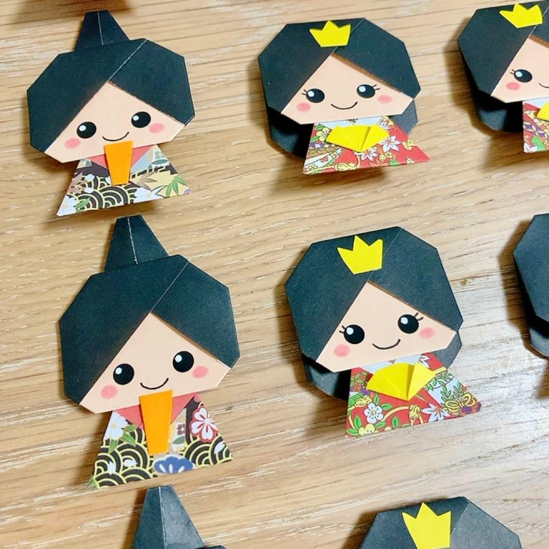 どんちゃんページ(折り紙 桜 2種60枚 雛飾り16セット ハンドメイド)