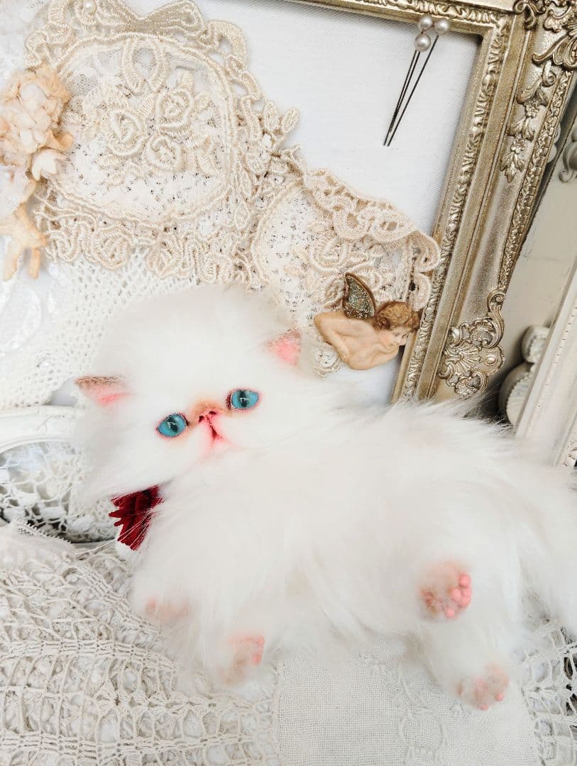 家族募集❤ふわふわ♡子猫のフゥちゃん♡アートドール♡ぬいぐるみ♡