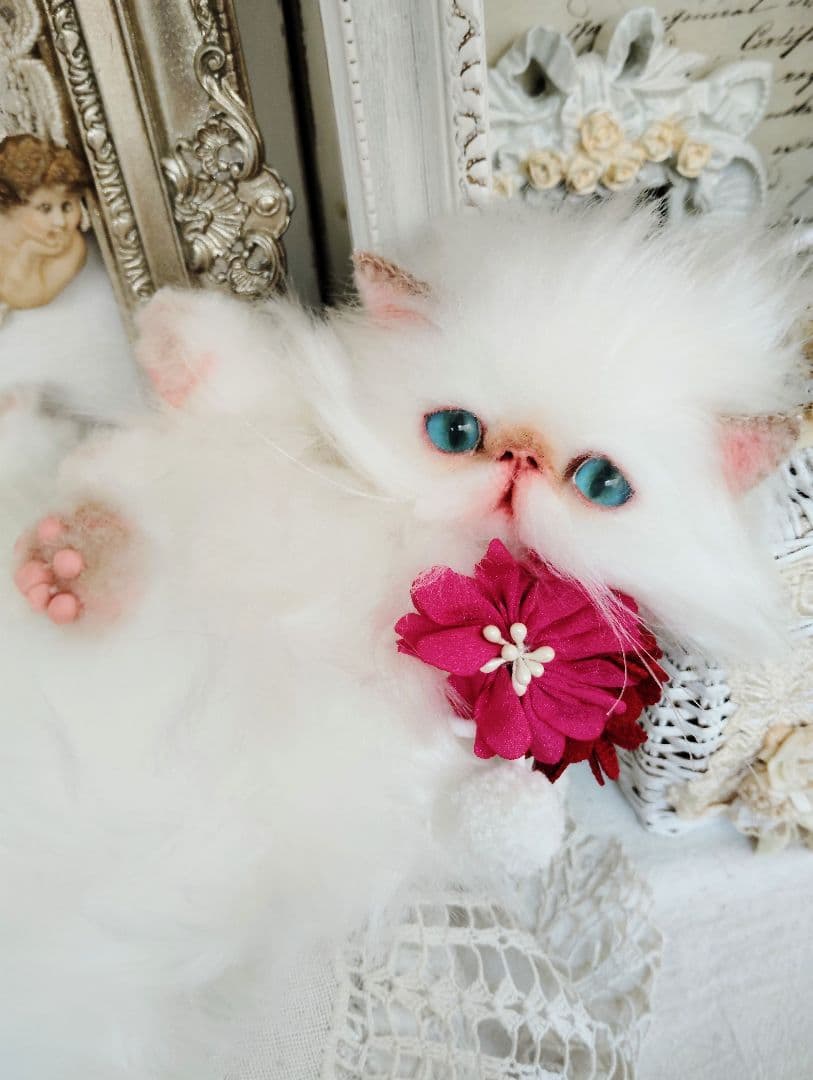 家族募集❤ふわふわ♡子猫のフゥちゃん♡アートドール♡ぬいぐるみ♡