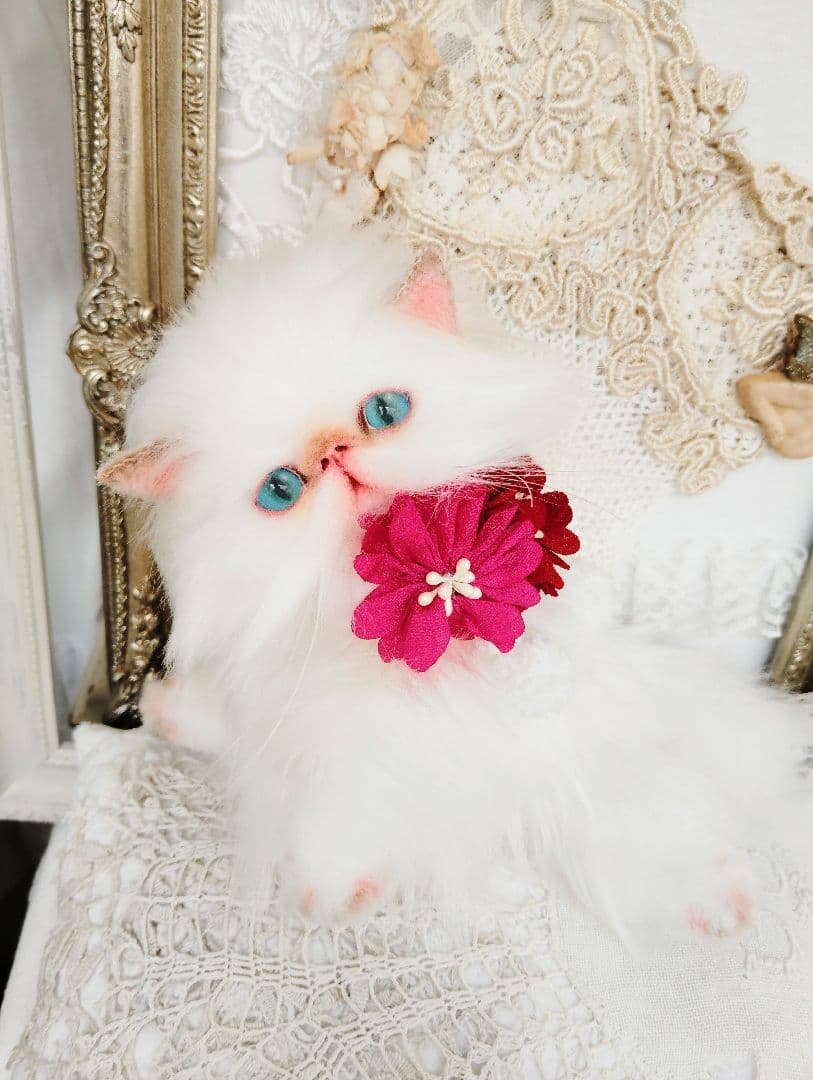 家族募集❤ふわふわ♡子猫のフゥちゃん♡アートドール♡ぬいぐるみ♡