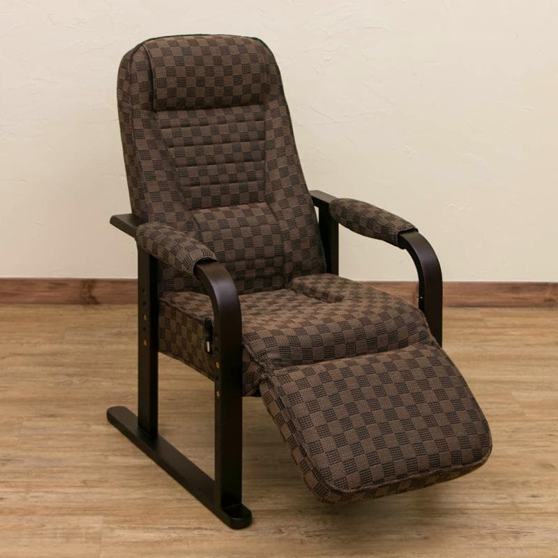 レバー式　リクライニングチェア　フット付き　3段階高さ調節