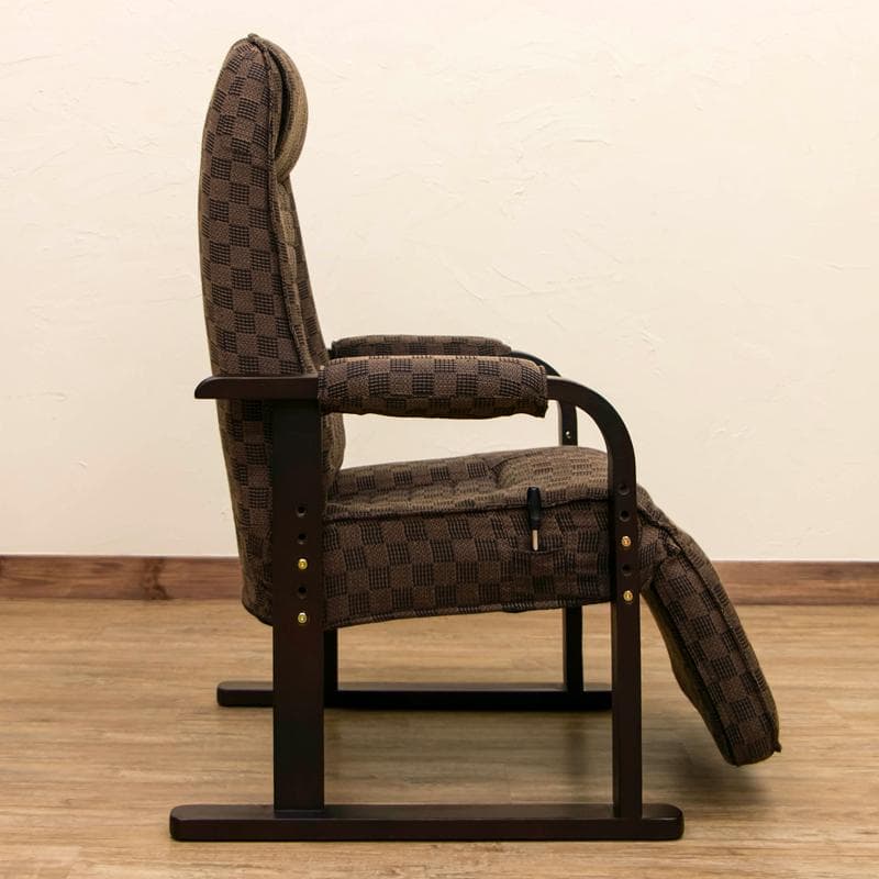 レバー式　リクライニングチェア　フット付き　3段階高さ調節