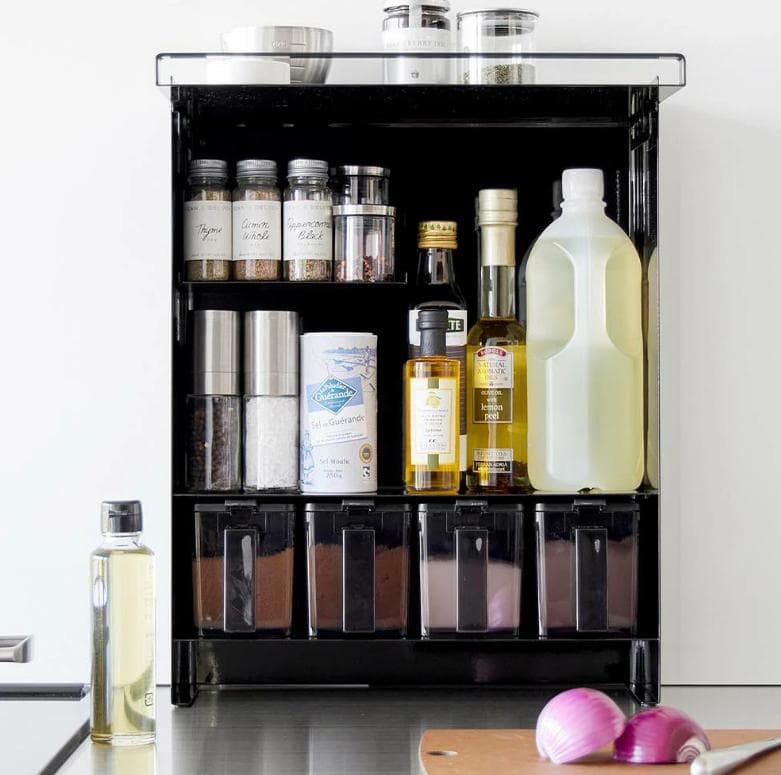 【定価11000円】隠せる調味料ラック タワー 山崎実業 tower ブラック
