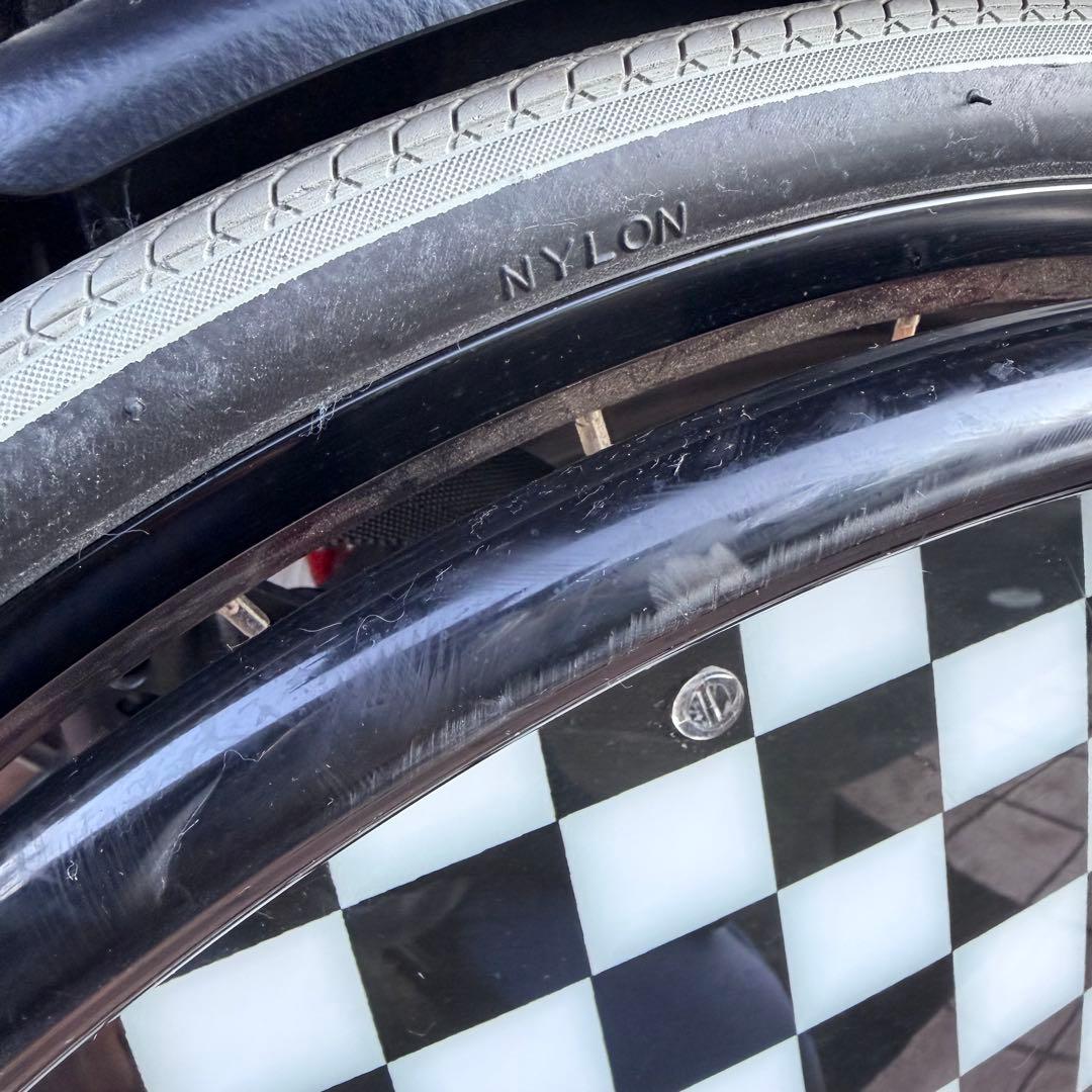 車いす　OX miniNeoジュニア　スクール　赤　チェッカー柄　子供用車椅子