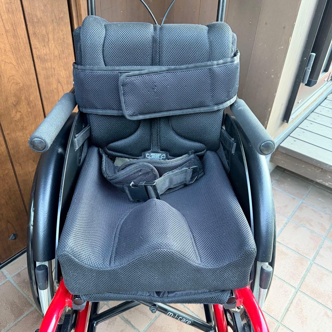 車いす　OX miniNeoジュニア　スクール　赤　チェッカー柄　子供用車椅子