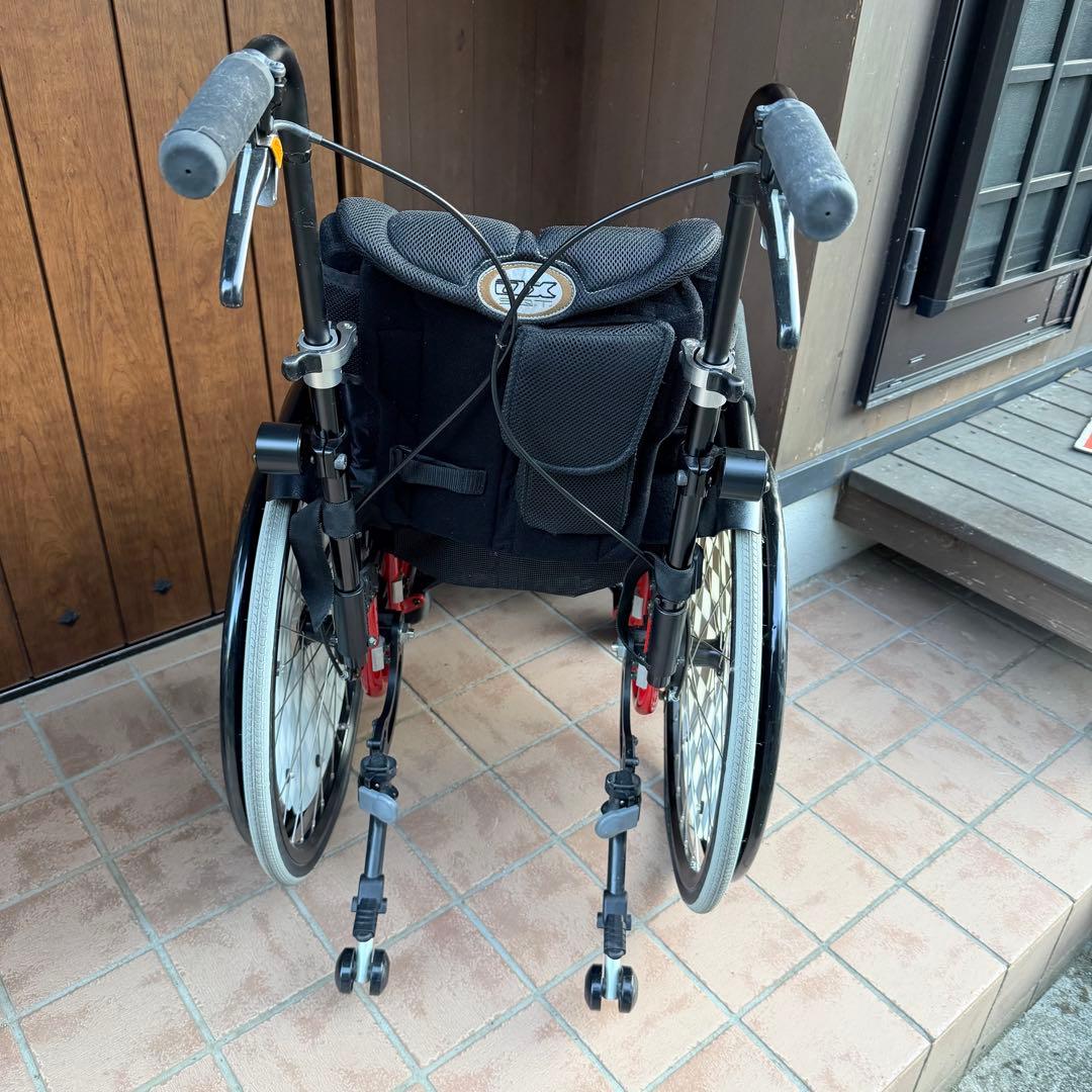 車いす　OX miniNeoジュニア　スクール　赤　チェッカー柄　子供用車椅子