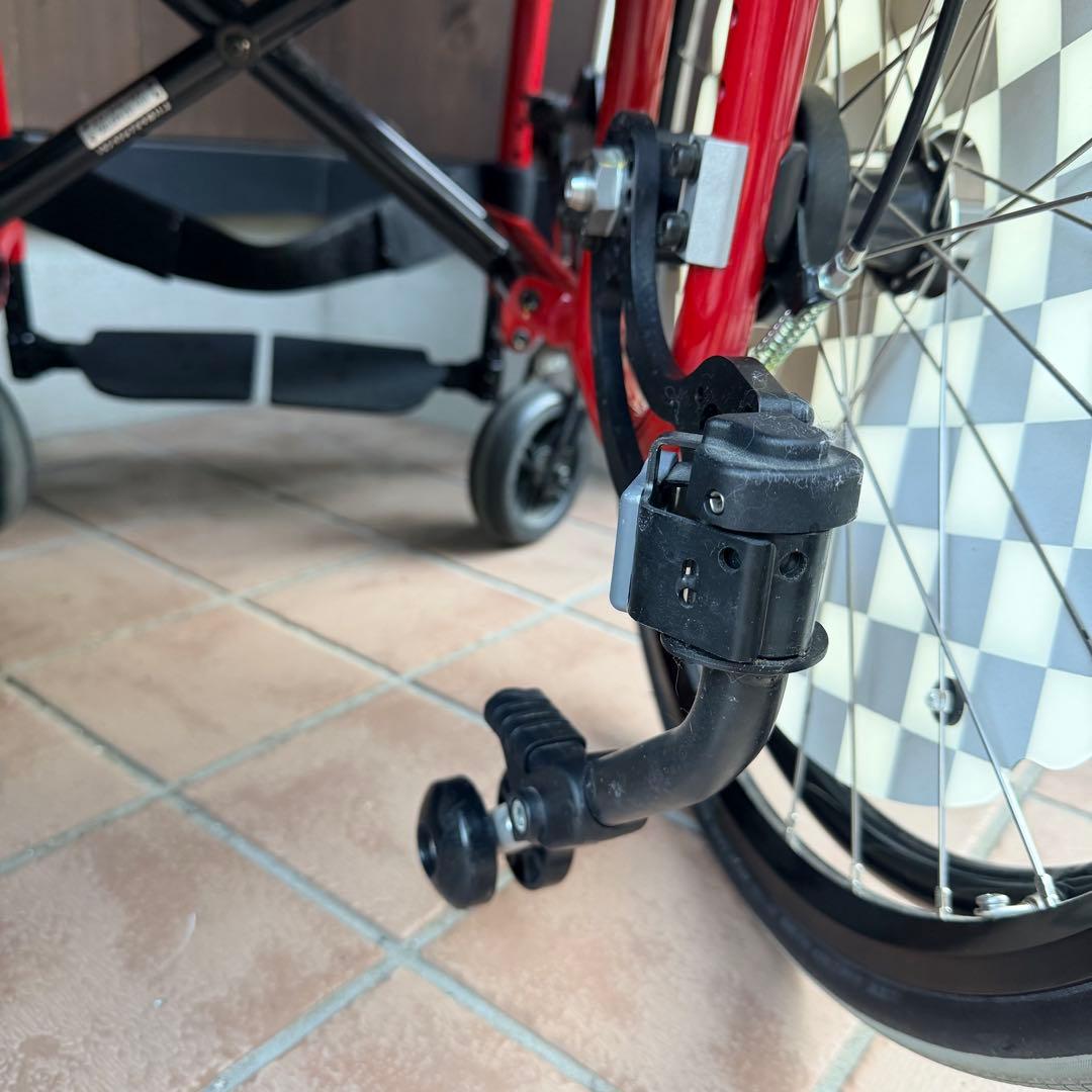 車いす　OX miniNeoジュニア　スクール　赤　チェッカー柄　子供用車椅子