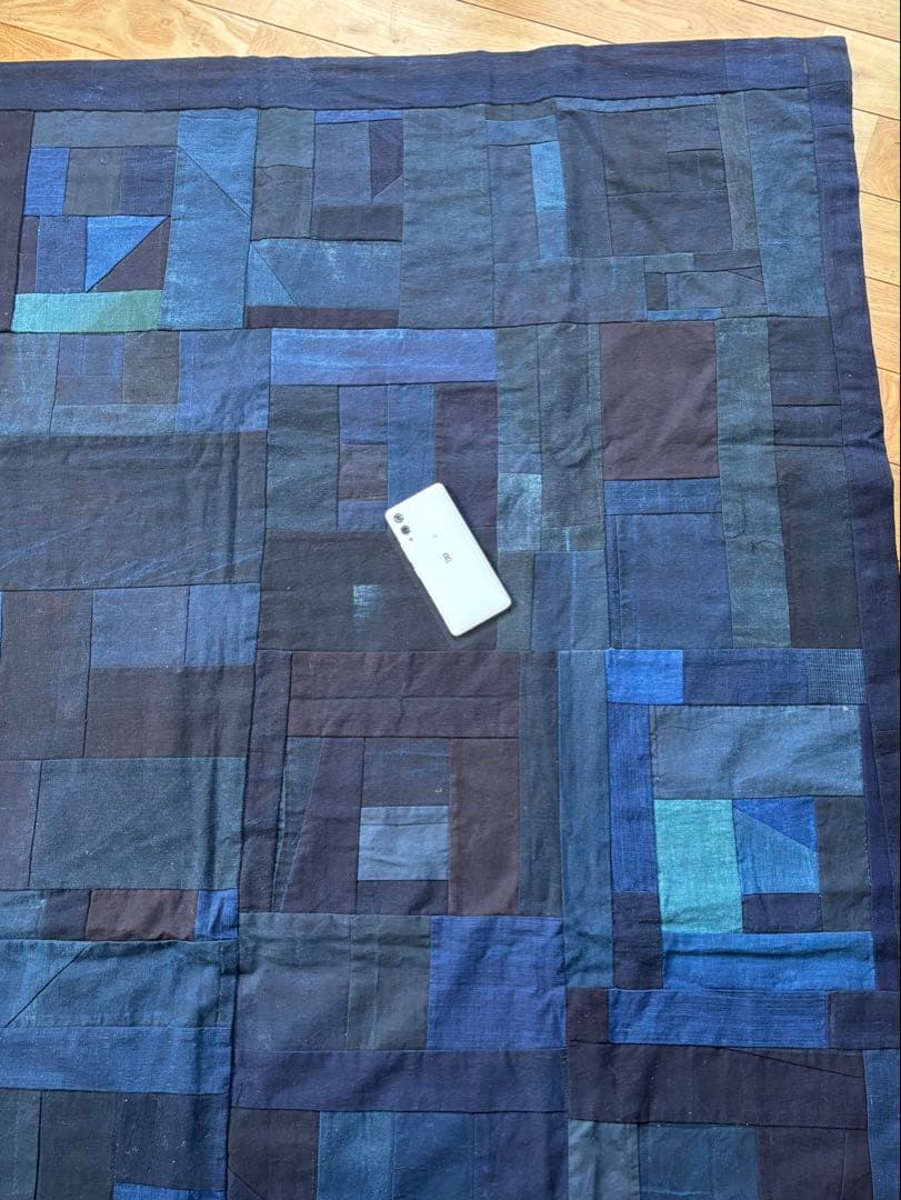 古布/藍染/パッチワーク/絣/木綿/タペストリー