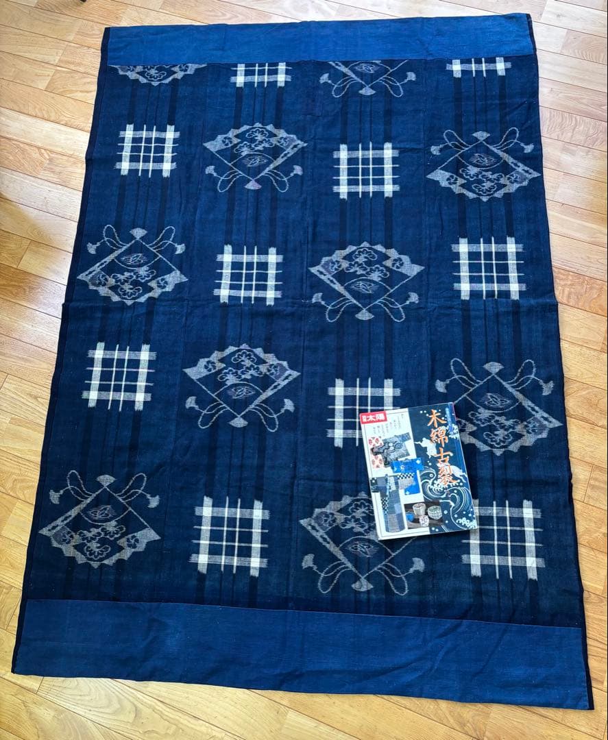 古布/藍染/パッチワーク/絣/木綿/タペストリー