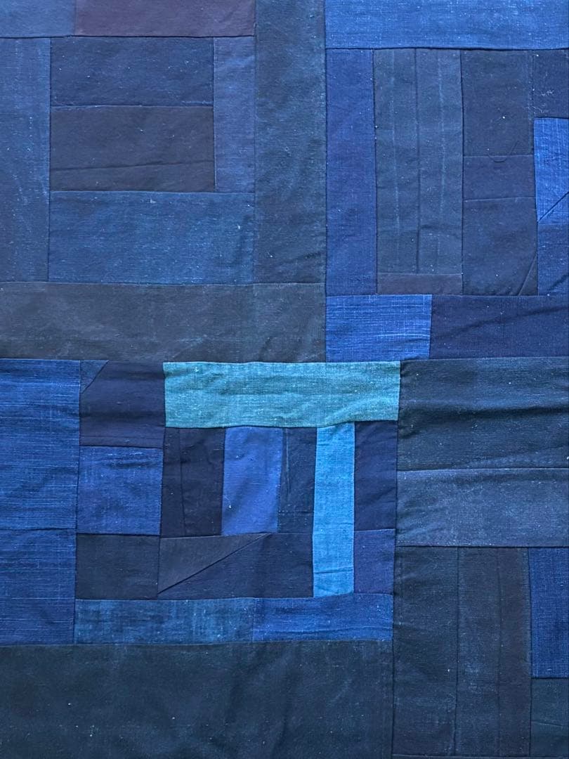 古布/藍染/パッチワーク/絣/木綿/タペストリー