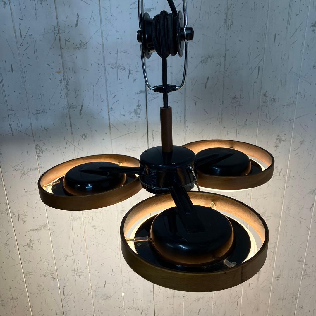 D-2 LED シーリングライト ペンダントライト ウッドシェード 3灯