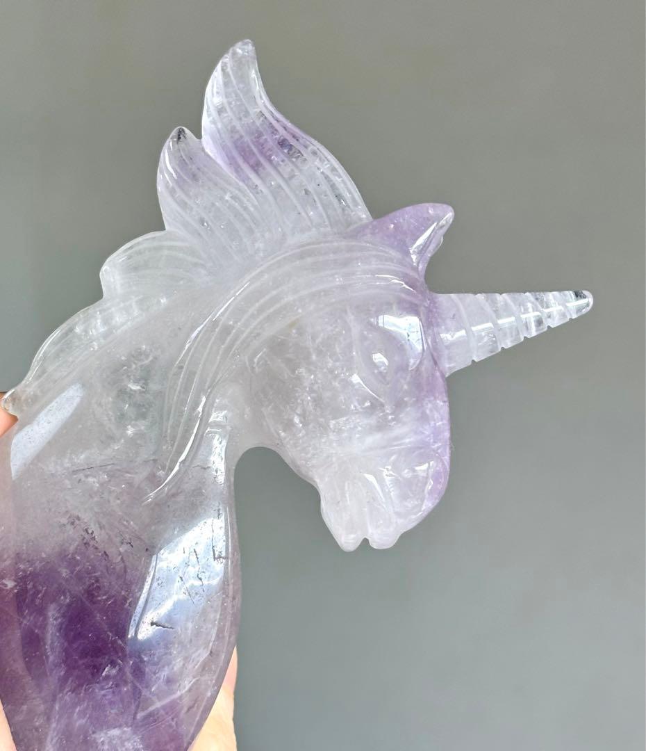 高品質　BIGサイズ　ファントムアメジスト　ユニコーンワンド　スタンド付き