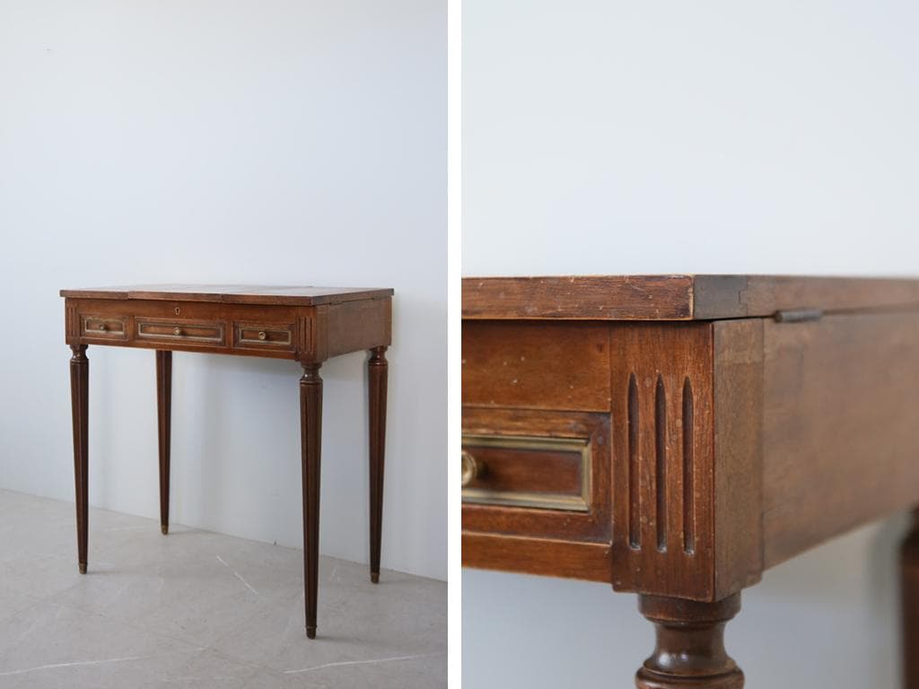 フランスアンティーク木製ドレッシングテーブル/化粧台ドレッサー/デスク90-36