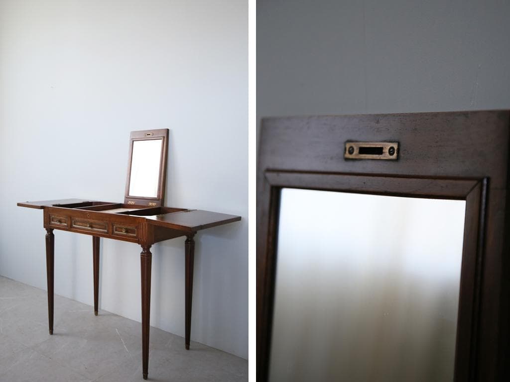 フランスアンティーク木製ドレッシングテーブル/化粧台ドレッサー/デスク90-36