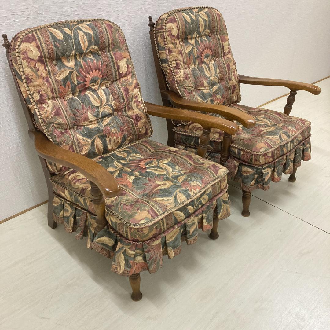 【飛騨産業】キツツキ　穂高　シングルソファ　アームチェア　一人掛け　２脚セット