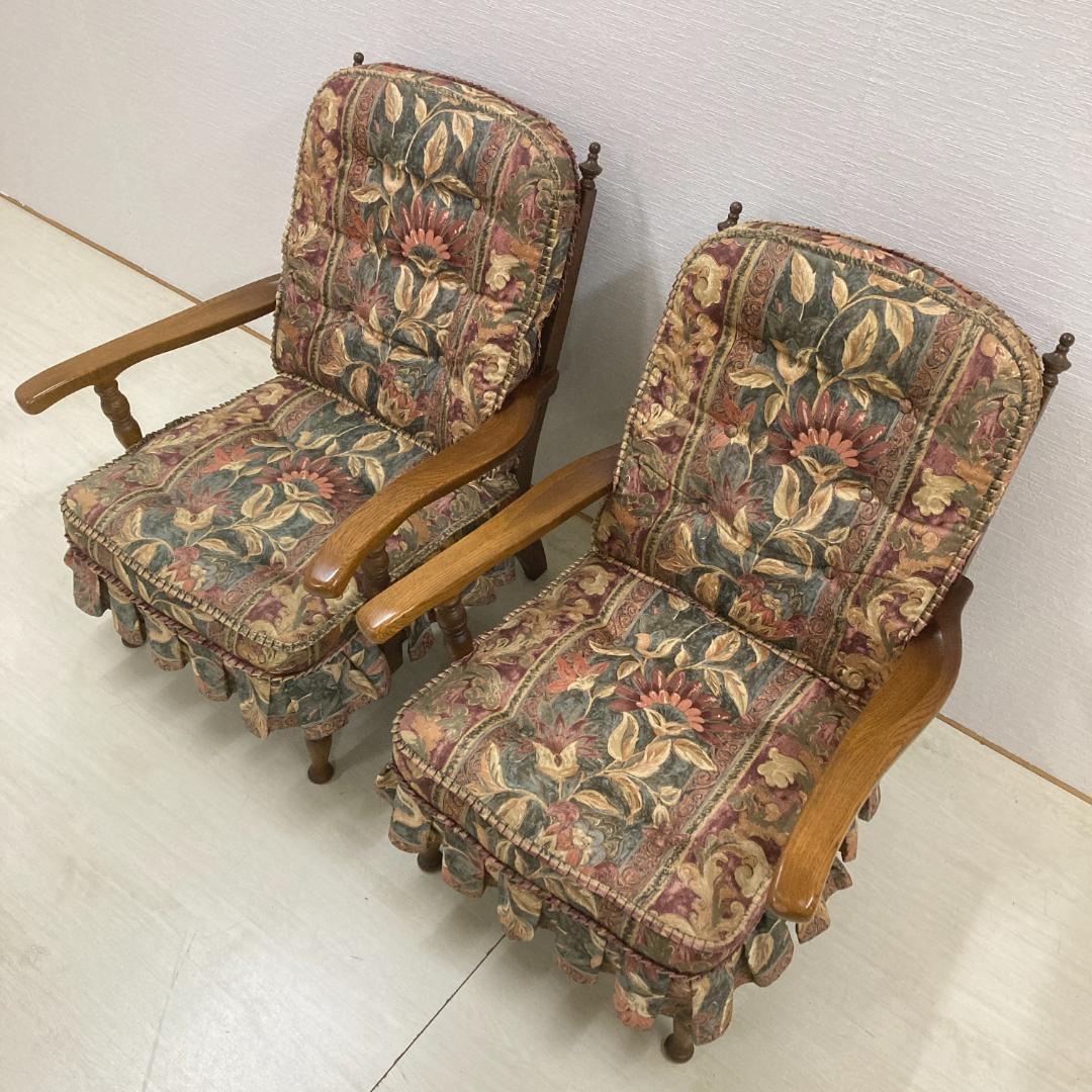 【飛騨産業】キツツキ　穂高　シングルソファ　アームチェア　一人掛け　２脚セット