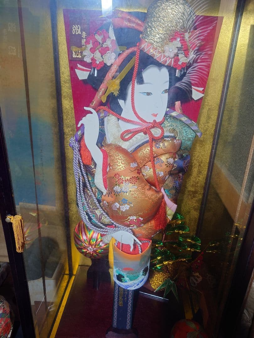 伝統的羽子板人形 ガラスケース付き