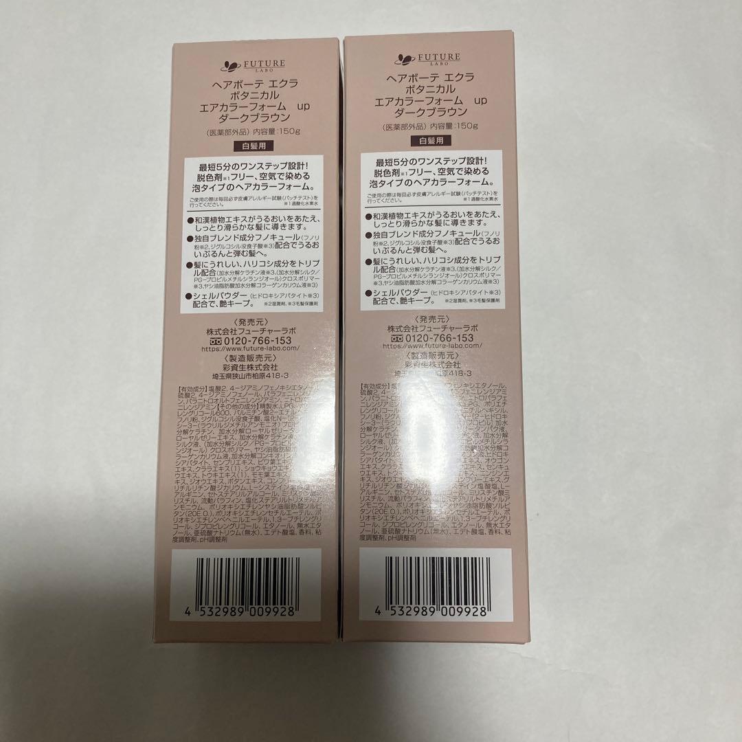 ヘアボーテエクラ　ボタニカルエアカラーフォームup ダークブラウン　2本