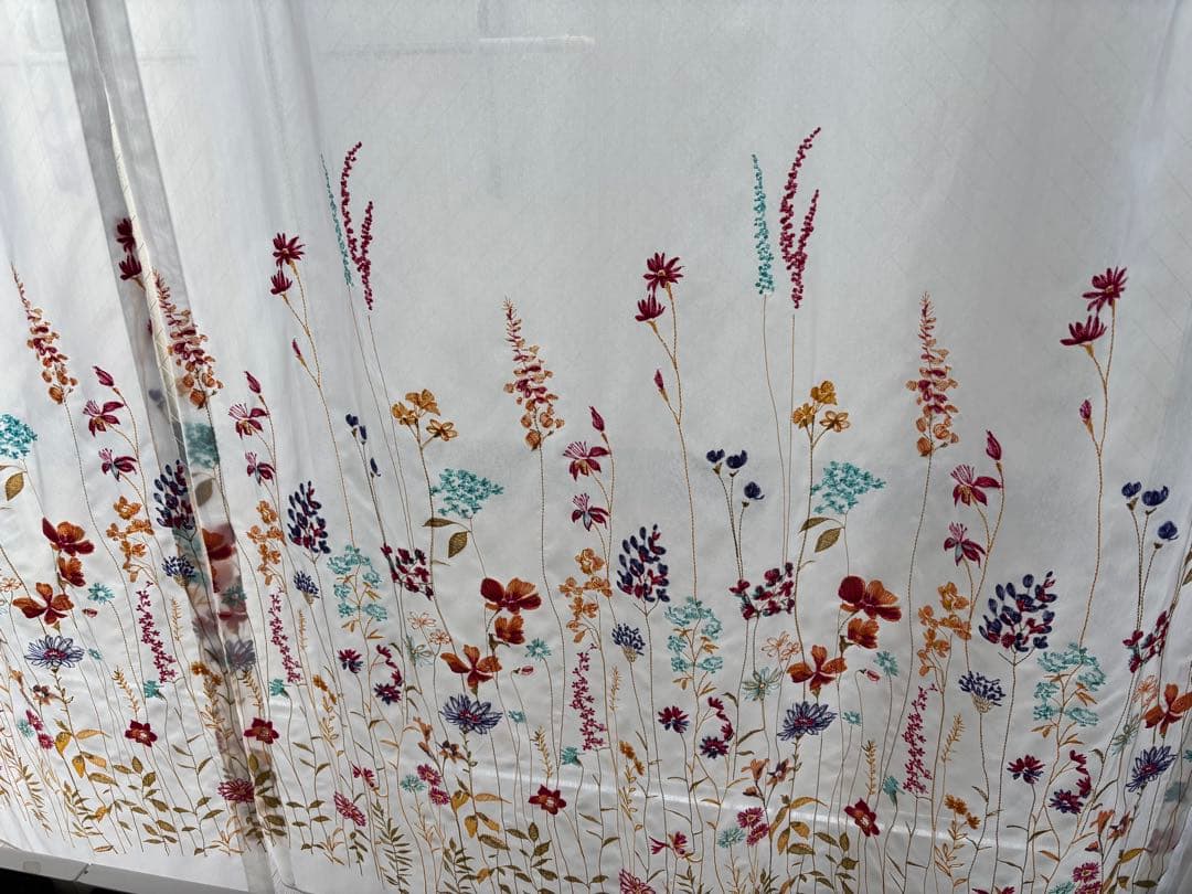 花柄刺繍 オーダーレースカーテン スミノエ