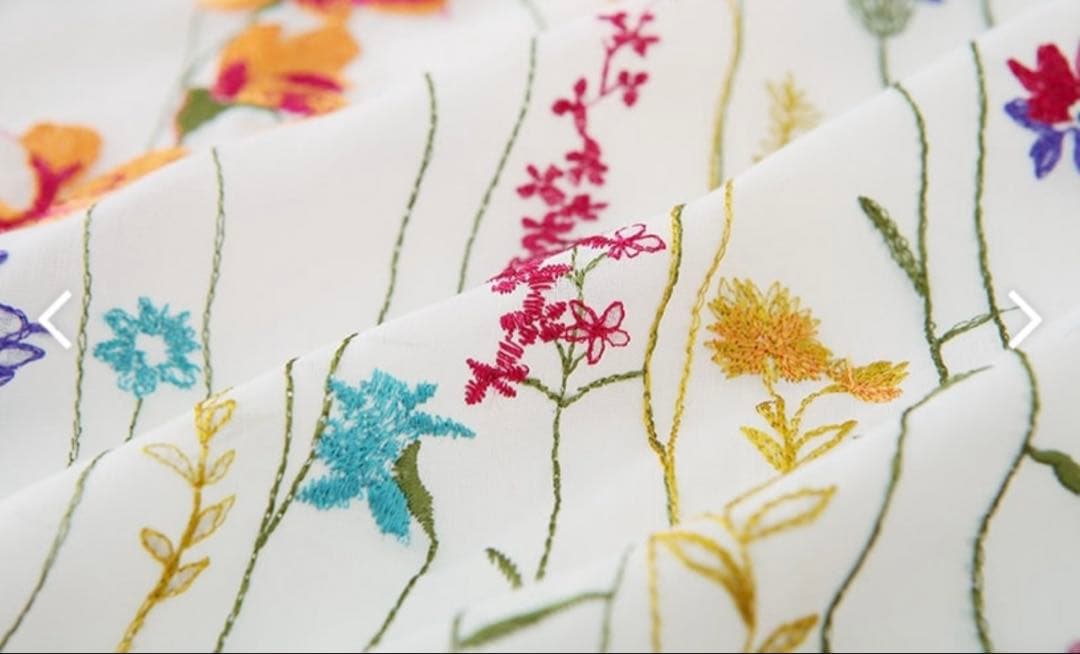 花柄刺繍 オーダーレースカーテン スミノエ