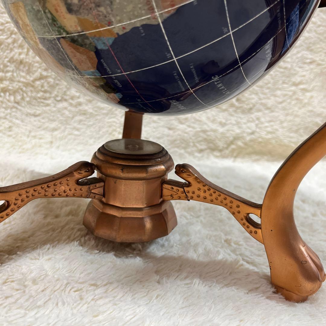 天然石アンティーク地球儀　パワーストーン　アンティーク雑貨