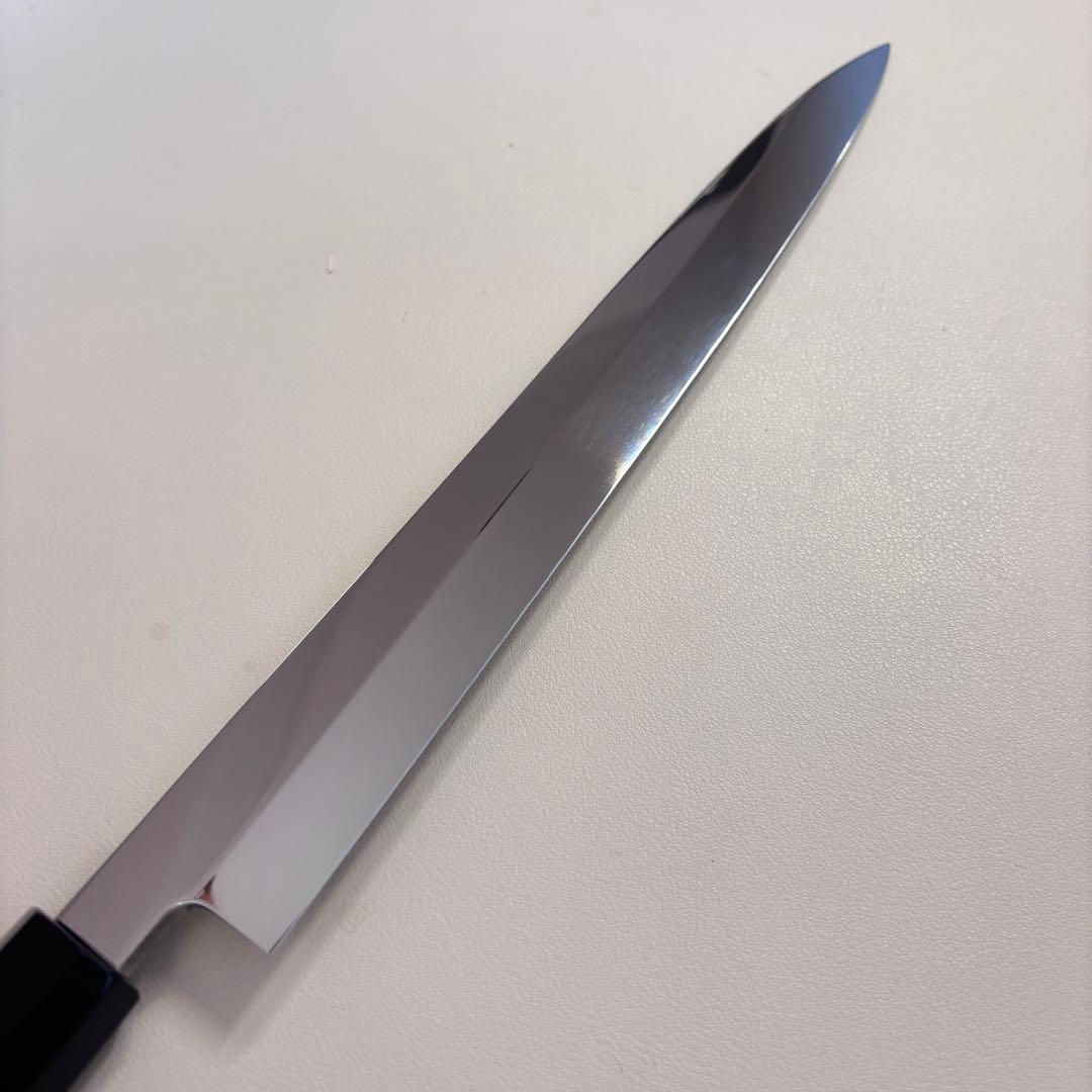 【鞘付き】 270mm柳刃包丁 鏡面　黒檀水牛八角柄 全鋼 和包丁'ᘲ