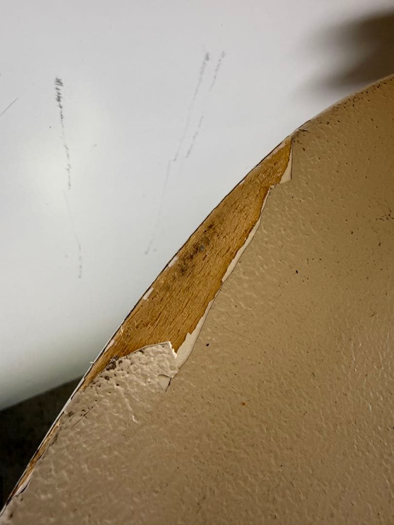 白塗装 木製 ラウンドサイドテーブル 3本脚 花台 飾り台 高さ80cm