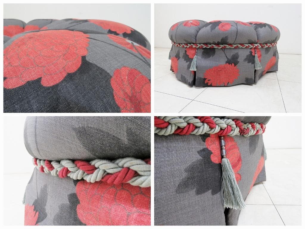 ★美品★アメリカ■The Charles Stewart■スツール■ソファ■花柄