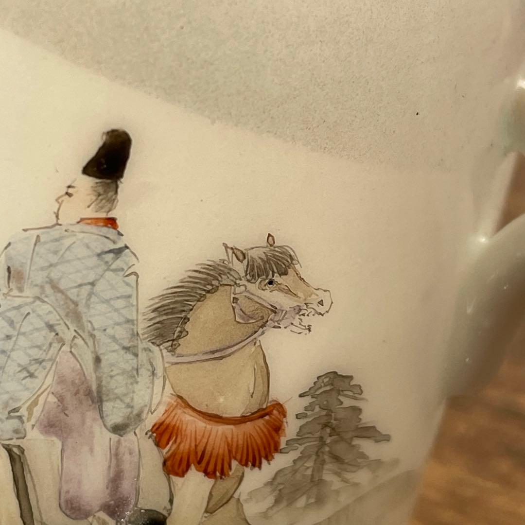 横浜焼 井村製 明治 輸出手 アンティーク カップ＆ソーサー1客 業平東