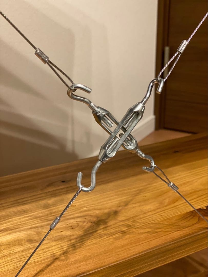 幅60cm☆ワイヤークロス 木製ラック☆食器棚☆木製シェルフ☆アイアンラック