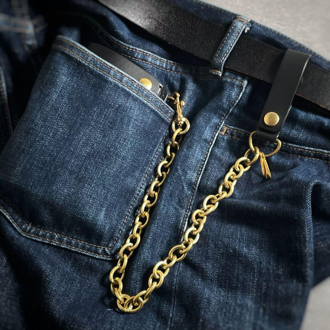 ミドルトラッカーウォレット CORE mid ZIP CRUST ブラック 真鍮