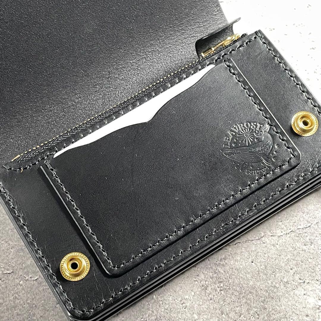 ミドルトラッカーウォレット CORE mid ZIP CRUST ブラック 真鍮