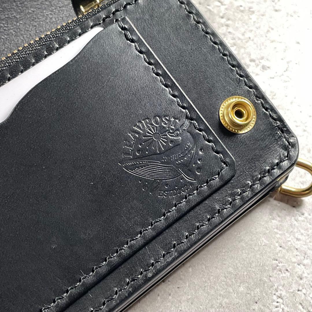 ミドルトラッカーウォレット CORE mid ZIP CRUST ブラック 真鍮