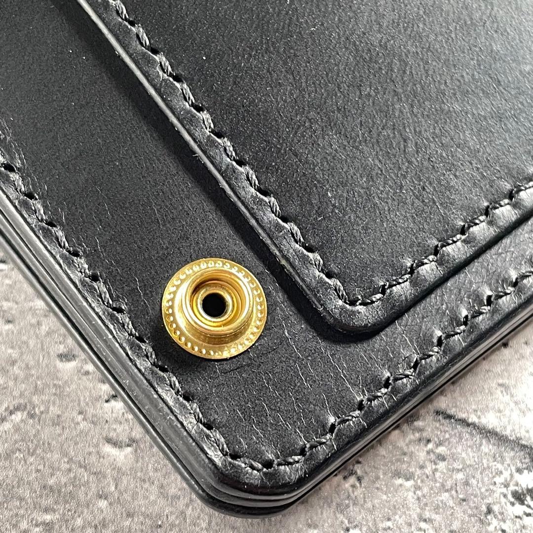 ミドルトラッカーウォレット CORE mid ZIP CRUST ブラック 真鍮