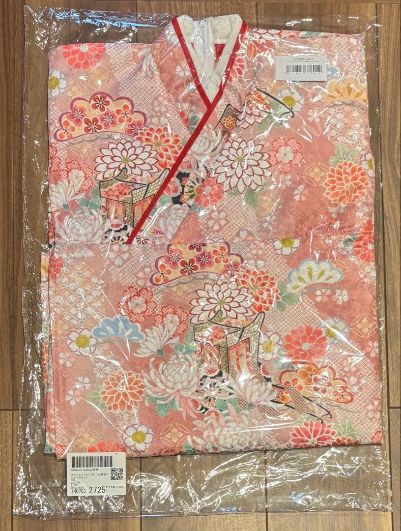 チュールフリルエプロン＆着物ワンピース＋髪飾り