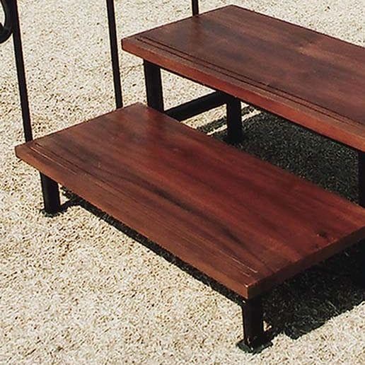 〇チーク　手すり付きステップ2段　階段　庭